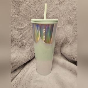 Starbucks holographic mint white tumbler G